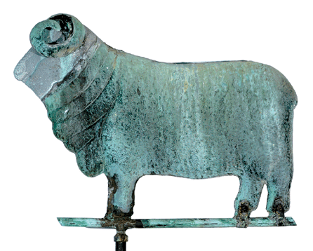 A Nineteenth Century ram-form weathervane was discovered in a barn in South Carolina and sold for $50,600.