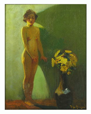 The highlight of the paintings across the block was a Frank Weston Benson nude that sold for $18,975.