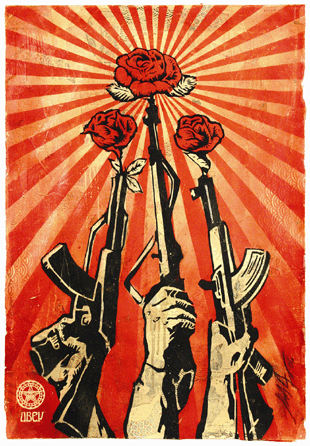 Shepard Fairey, "Guns and Roses,†2007. Courtesy of the artist.
