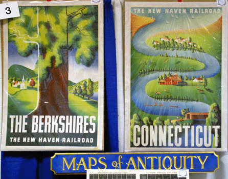 Two Ben Nason travel posters promoting areas served by the New Haven Railroad sold early at Antique Maps & Prints, West Chatham, Mass.