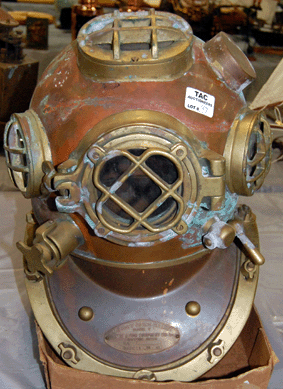 The US Navy diving helmet dated 1941 brought $328.