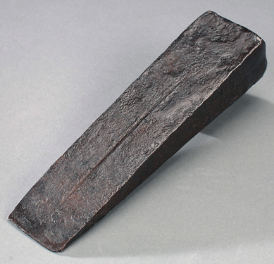 As part of the manual labor performed by Lincoln growing up on the frontier, he became proficient in the art of splitting wood. He personally marked this wedge, which dates to his stay in New Salem, Ill., in the early 1830s, with the initials "A.L.†National Museum of American History.