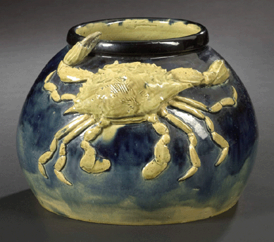 A rare New Orleans art pottery vase, circa 1890, by William Woodward (American, 1859‱939) sold for $14,400.