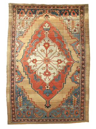 Bakshaish carpet from the first half of the Nineteenth Century, 10 feet 7 inches by 7 feet 6 inches, sold for $54,625 to a Massachusetts collector.