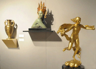 The Paul Manship bronze, right, was $285,000 at Conner Rosenkranz, New York City.