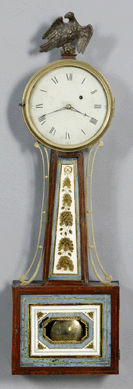 The Simon Willard Federal patent banjo clock, circa 1805, sold for an impressive $130,350.