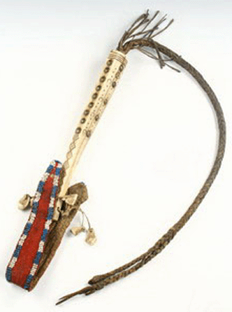 Plains Indian quirt, circa 1870, sold for $36,800.