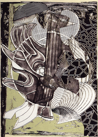 Frank Stella, "The Fossil Whale,†1991, etching, aquatint, relief, embossing and carborundum. ©2008 Frank Stella / Artists Rights Society (ARS), New York.