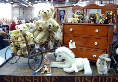 Steiff animals from Wayside Antiques, Marlborough, Mass.