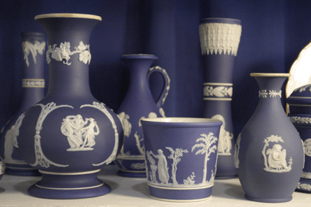 Mars Most, Netcong, N.J., offered eye candy in the form of a nice selection of dark blue jasperware.