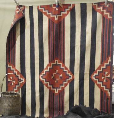 This Navajo chief's blanket attracted much interest at Kathy Jansen, Green Village, N.J., and sold early in the show.