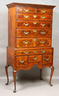 A furniture standout was this Eighteenth Century Queen Anne Salem, Mass., or Boston highboy that sold for $24,150.