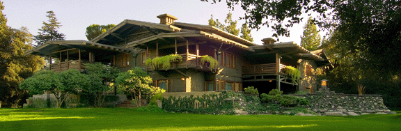 The Greenes' style reached its peak in a series of homes designed around 1907‰9, such as the Gamble House in Pasadena. Furnished with their distinctively designed objects, it was described as "a Chalet in the Japanese Style,†but was actually "an architecture about California and all it represented: the sunshine, the outdoors, the western edge of a young nation facing the Far East, a place of recovery and renewal and throwing off constraints of East Coast conservatism&‬†said writer Bruce Smith. David B. Gamble House. Photograph ©Alexander Vertikoff