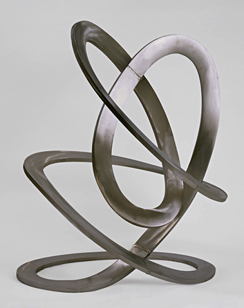 Arthur Carter, "Continuous Elliptical Loops,†2005, sanded stainless steel, 42½ by 37 by 26 inches.