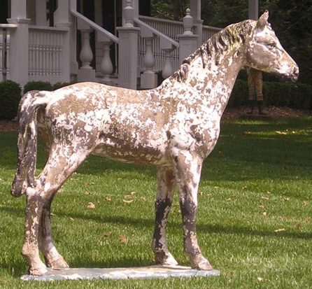 Reported stolen, this antique cement pony weighs between 500 and 600 pounds, stands more than 3 feet tall and is about 18 inches wide.