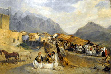 The Orientalist painting "The Encampment†did well at $5,975. 