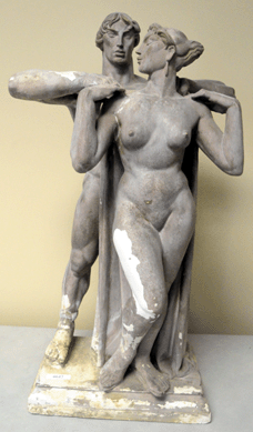 A plaster model by Albert Wein, NA, for the bronze "Phryne Before the Judges†brought $3,585.