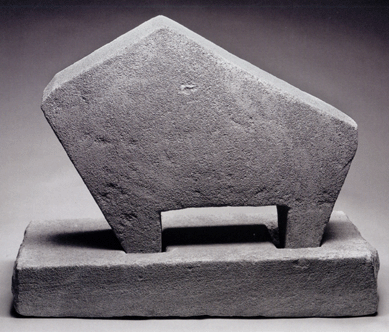 Edmondson's different "critters†ranged from this geometrically styled example to very naturalistic pieces. He carved this mysterious creature with such economy of means that it emerged as an abstract form.