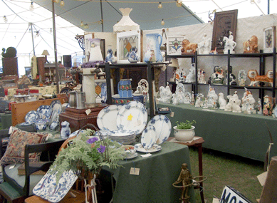 Cheryle Loon's Pearls Etc Antiques, from Fort Worth, Texas, was set up in the tent.