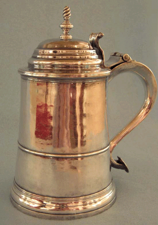 The Henshaw-Haven tankard by William Holmes Sr (1716‱785). The tankard was a gift from Joshua and Katherine Henshaw to the Reverend Jason and Catherine (Dexter) Haven.