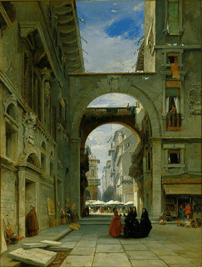James Holland, "Piazze dei Signori. Verona; with the Market Place,†1844, oil on canvas.