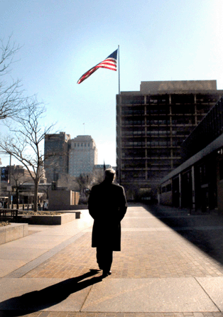 Former FBI Special Agent Robert K. Wittman, who headed the agency's Art Crime Team since its inception, travels a familiar path outside of the federal building in Philadelphia. Retired this past September, the former agent still will not allow photographs to be taken that show his facial features.