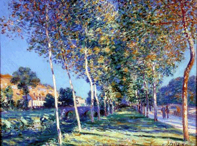 Alfred Sisley's 1890 painting "The Lane of Poplars at Moret†was among the paintings stolen from the Musee des Beaux-Arts that were recovered with the aid of Wittman.