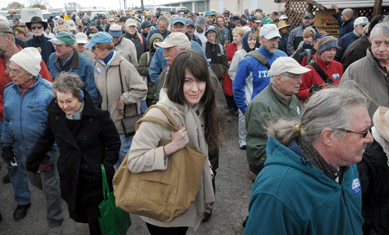 Huge crowds milled about the show.