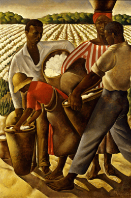 Earle Richardson, an African American and native New Yorker who studied at the National Academy of Design, stressed the strength and dignity of the four southern sharecroppers he depicted in "Employment of Negroes in Agriculture.†Going against stereotypes, he defined rural blacks as young, powerful and proud, a people for whom better days lay ahead. One of the few African Americans in PWAP and an artist of great promise, Richardson committed suicide the next year at the age of 23. Smithsonian American Art Museum. Transfer from the US Department of Labor.
