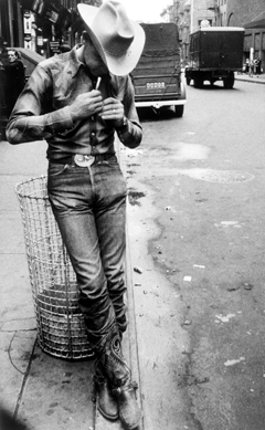 The irony of this country icon lighting up on the streets of Manhattan must have appealed to Frank. "Rodeo †New York City,†1954 reflects the photographer's search for jarring juxtapositions for The Americans. Collection of Barbara and Eugene Schwartz. ⁐hotograph ©Robert Frank, from The Americans