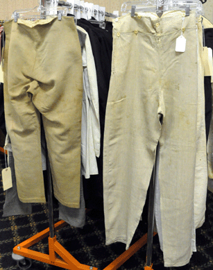 A pair of gent's button fly wool pants, circa 1860, did well at $2,300.