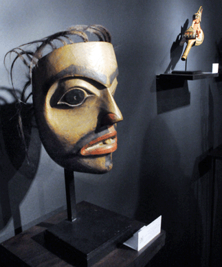 Northwest Coast items were featured at Galerie Flak, Paris, including the Haida Kaigani portrait mask and the Tlingit shaman's rattle. 