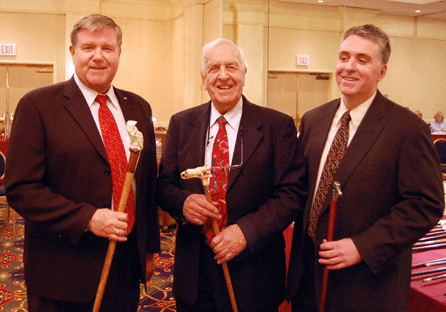 "Mr Motley and his crew†is Hank Taron's description of this trio. They are, from left, auctioneer Bruce Gamage, Hank Taron and Chris Taron.