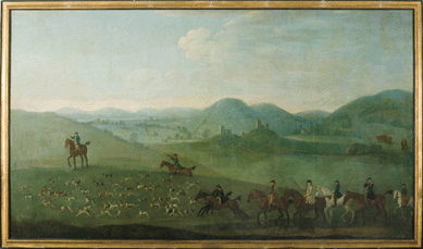 The Irish hunt scene "The Ballymacad Hunt, County Westmeath, Ireland,†attributed to English artist James Seymour, brought $23,400.