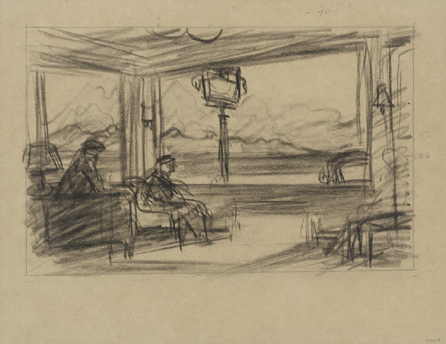 Edward Hopper, study for "Western Motel,†1957, charcoal and graphite. Yale University Art Gallery, Everett V. Meeks, BA 1901, Fund.