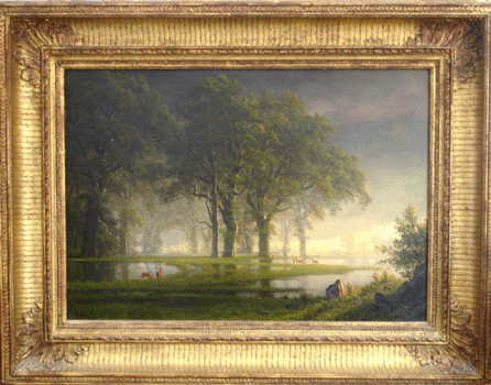 Albert Bierstadt, "Deer in a Forest Landscape After a Storm,†circa 1860s, bequest of Mary Merrill.