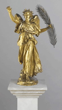 Augustus Saint-Gaudens  (1848‱907), "Victory,†1892‱903; cast 1914 or after, by 1916, bronze gilt, 38 by 9½ by 18½ inches. 