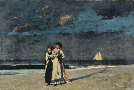 One of Winslow Homer's most romantic and atmospheric oils, "Promenade on the Beach,†1880, is much sought-after for loans from the museum.