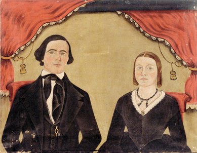 Folk paintings did very well, with this portrait of a husband and wife selling far above the $8/15,000 presale estimate. A couple of tears in the canvas and some paint loss did not deter the interest as the lot crossed the block. The 19-by-24-inch double portrait realized $50,363.