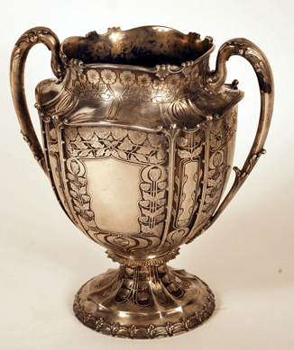 A Tiffany & Co. rare Art Nouveau sterling silver vase, consigned by a private collector from New England, sold to a left bid for $2,691.