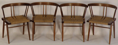 The eight Nakashima rope chairs sold for $8,100.