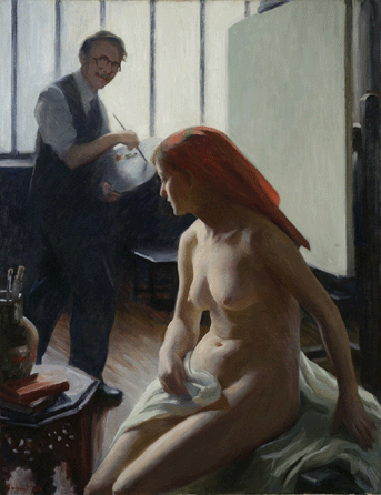 Alpheus Cole (1876‱988). "The Blank Canvas,†1937, oil on canvas, 48 7/8  by 37 3/8  inches.