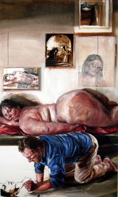 Natalie Frank (b 1980), "Painting,†2008, oil on board, 90 by 53 inches. Courtesy Mitchell-Inness and Nash.