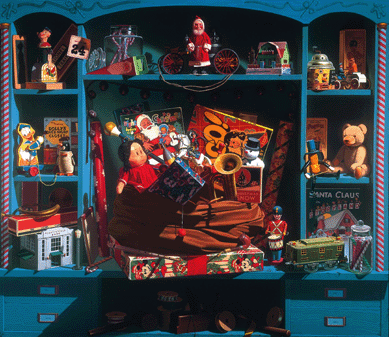 "The Night Before Christmas†1992‹3, took 16 months to complete. Note the detail, lighting and shadows; 52 by 59 inches. Private Florida collection.
