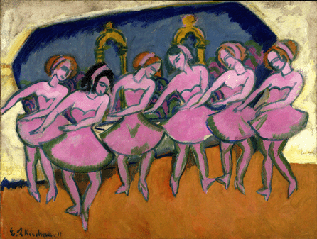 Ernst Ludwig Kirchner's "Six Dancers,†1911, oil on canvas comes from the museum's Ludwig and Rosy Fischer Collection. ⁋atherine Wetzel photo © 2009 Virginia Museum of Fine Arts.