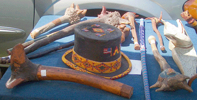 Jamie Pierce, Johnstown, N.Y., was showing a decorated hat from 100 or more years ago, probably Native American. ⁄ealers Choice