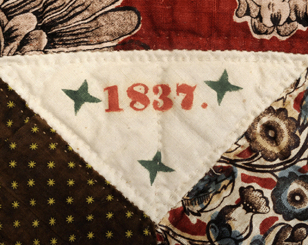 Detail of 1837 quilt from Eastford, Conn. This quilt is one of several antique quilts that will be publicly shown during the Old Sturbridge Village's Textile Weekend.