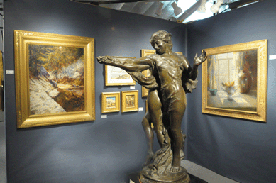 The Albert Atkins bronze was $125,000, the Phillip Little oil, left, $120,000, and the Maurice Compris oil, right, had been sold at Walker Cunningham Fine Art, Boston.