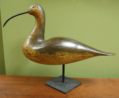 A Mason factory high-head sickle bill curlew with the original eyes and paint from a Cape collection sold for $18,400.