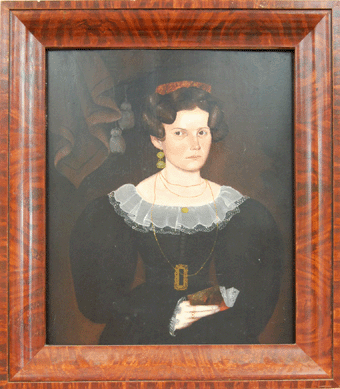 A portrait of a woman by Sheldon Peck sold in the room for $18,720.